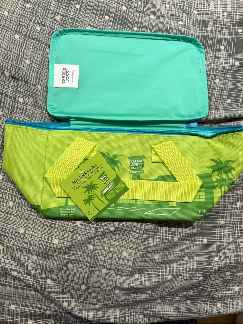 Trader Joe's Lime Green Insulated Mini Tote Bag